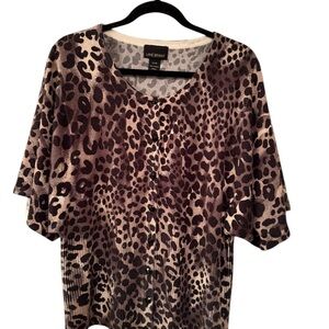 Lane Bryant Animal Print Blouse - Brown and Black